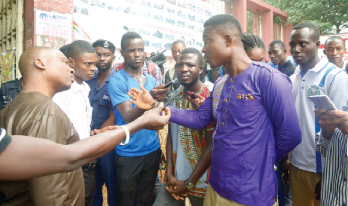 Some of the teacher trainees who were prevented from picketing in front of Ministry of Education (MoE) in Accra. Some of the teacher trainees who were prevented from picketing in front of Ministry of Education (MoE) in Accra.